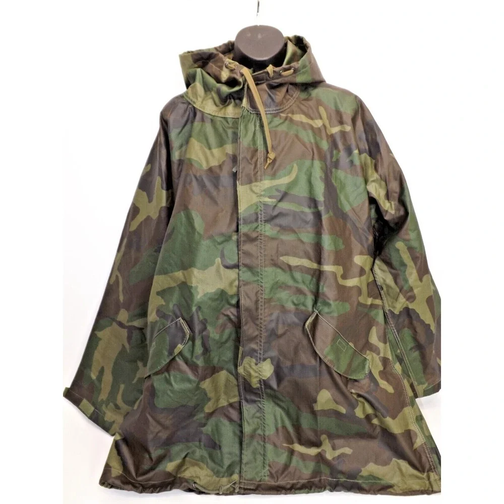 Vietnam Era Military Orc Indus.  Wet Weather Parka Rain Coat & Hood - Small-Med
